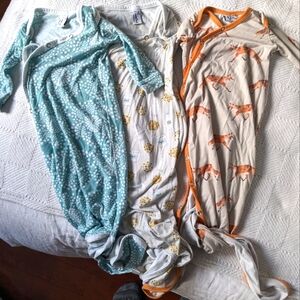 3 x Copper Pearl newborn pajama with knot - Boy, Girl, Gender Neutral